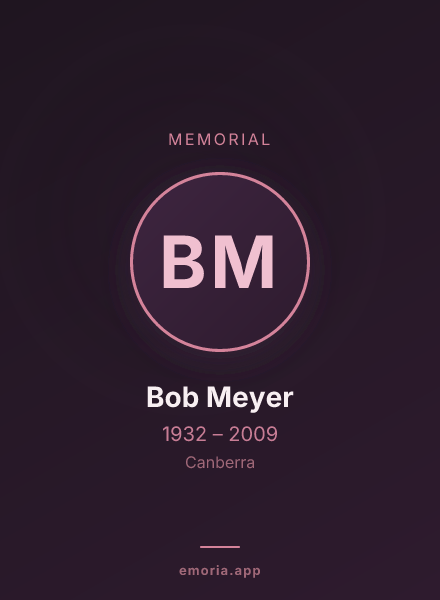 Memorial portrait of Bob Meyer