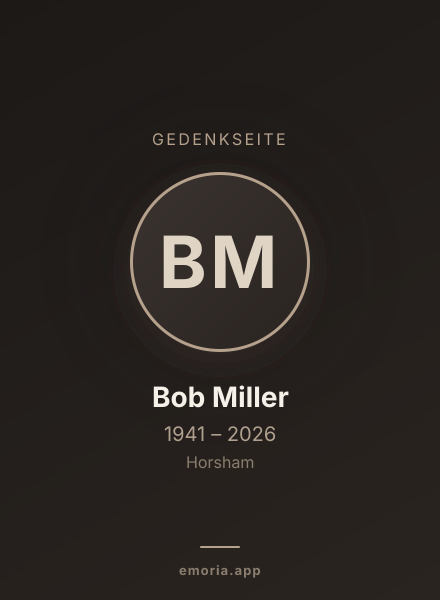 Gedenkportrait von Bob Miller
