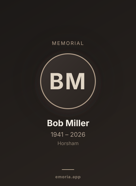 Memorial portrait of Bob Miller