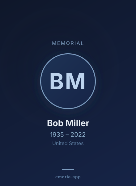 Memorial portrait of Bob Miller