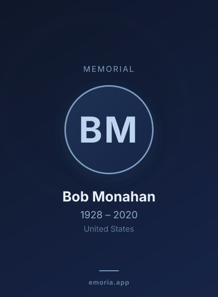 Memorial portrait of Bob Monahan
