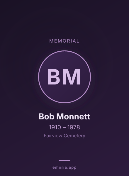 Memorial portrait of Bob Monnett