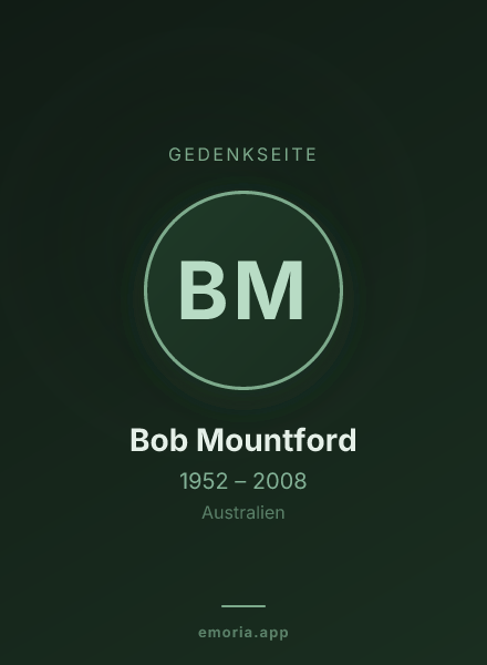 Gedenkportrait von Bob Mountford