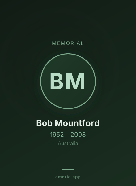Memorial portrait of Bob Mountford