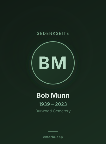 Gedenkportrait von Bob Munn