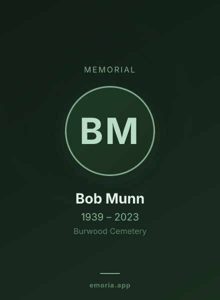 Memorial portrait of Bob Munn