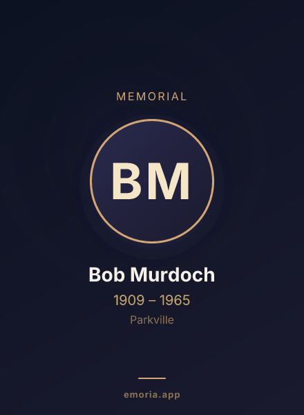 Memorial portrait of Bob Murdoch
