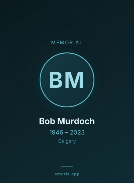 Memorial portrait of Bob Murdoch
