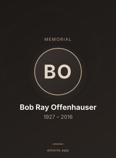 Memorial portrait of Bob Ray Offenhauser