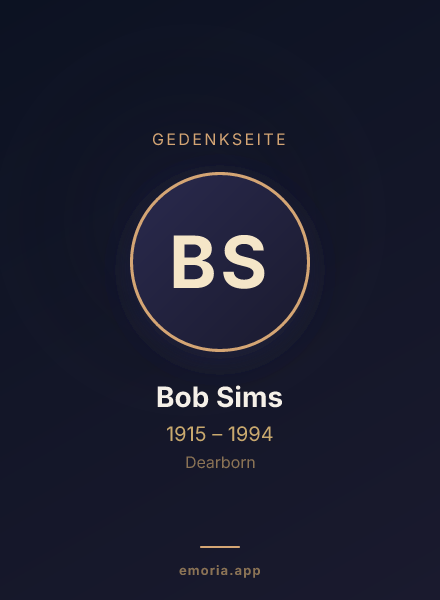 Gedenkportrait von Bob Sims