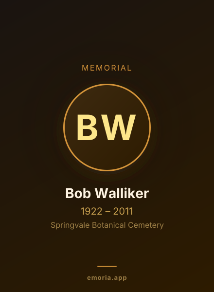 Memorial portrait of Bob Walliker
