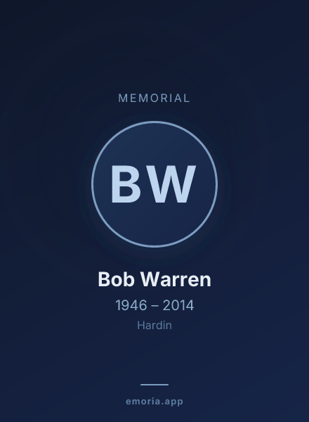 Memorial portrait of Bob Warren