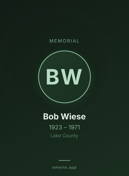 Memorial portrait of Bob Wiese