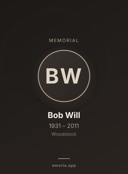 Memorial portrait of Bob Will