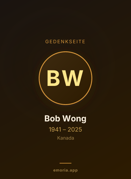 Gedenkportrait von Bob Wong