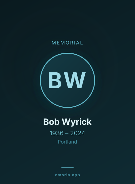 Memorial portrait of Bob Wyrick