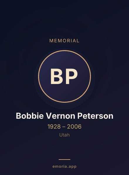 Memorial portrait of Bobbie Vernon Peterson
