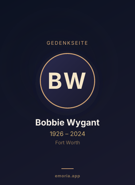Gedenkportrait von Bobbie Wygant