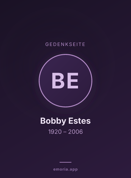 Gedenkportrait von Bobby Estes