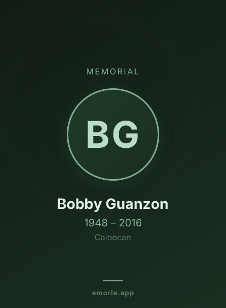 Memorial portrait of Bobby Guanzon