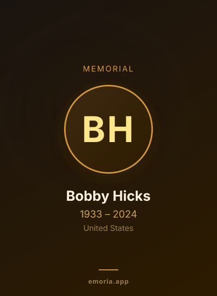 Memorial portrait of Bobby Hicks