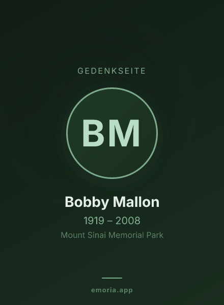 Gedenkportrait von Bobby Mallon