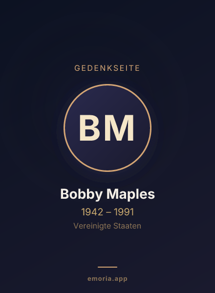 Gedenkportrait von Bobby Maples