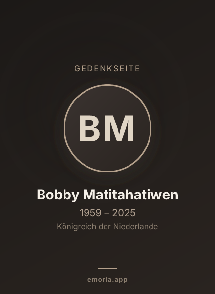 Gedenkportrait von Bobby Matitahatiwen