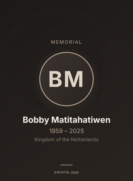 Memorial portrait of Bobby Matitahatiwen