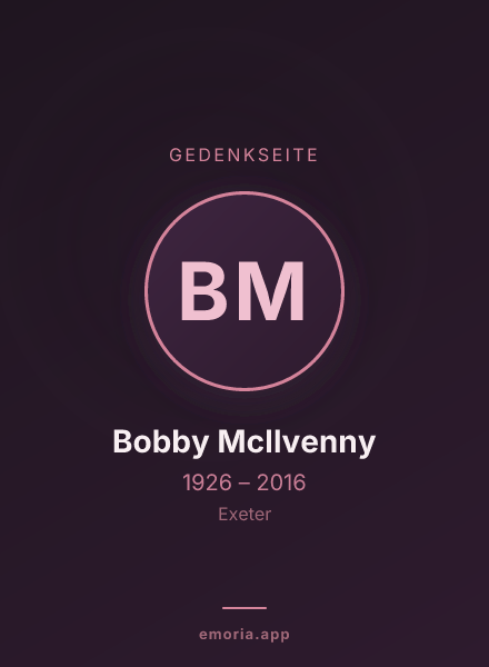Gedenkportrait von Bobby McIlvenny