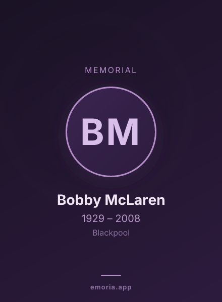 Memorial portrait of Bobby McLaren