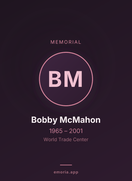Memorial portrait of Bobby McMahon