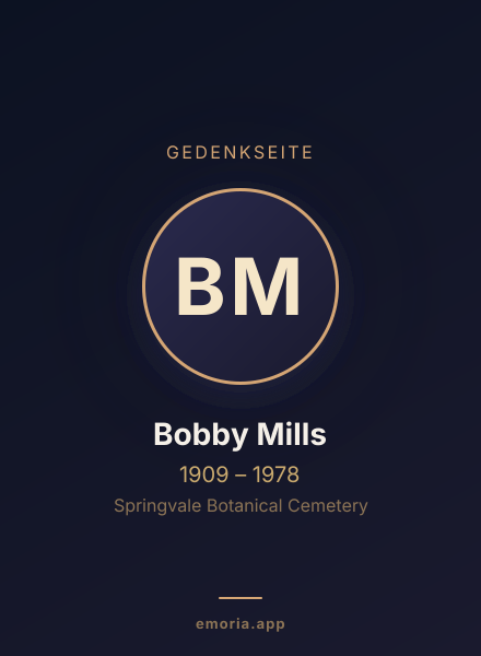 Gedenkportrait von Bobby Mills