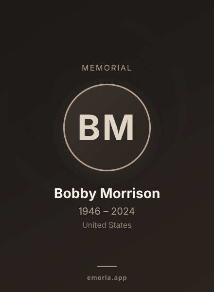 Memorial portrait of Bobby Morrison