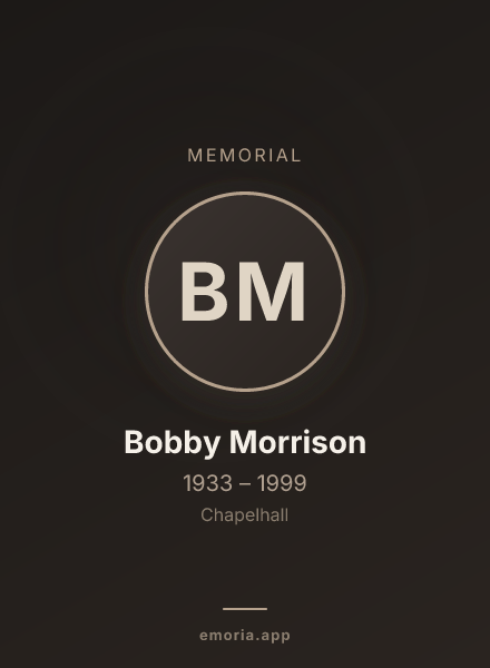 Memorial portrait of Bobby Morrison