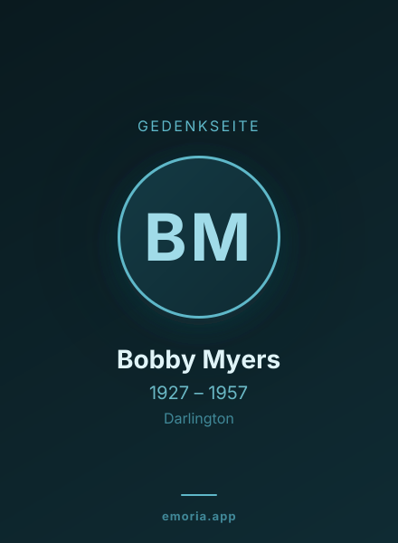 Gedenkportrait von Bobby Myers