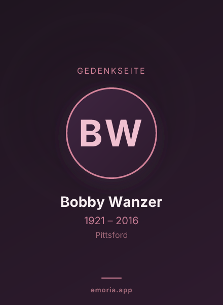 Gedenkportrait von Bobby Wanzer