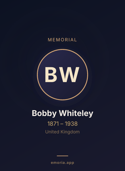 Memorial portrait of Bobby Whiteley