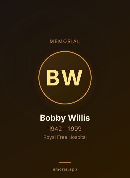 Memorial portrait of Bobby Willis