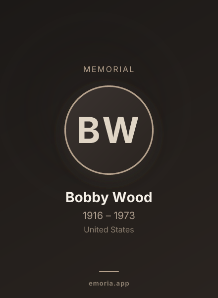 Memorial portrait of Bobby Wood