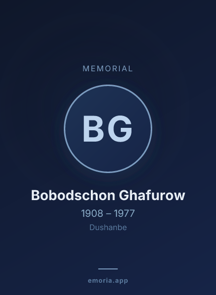 Memorial portrait of Bobodschon Ghafurow