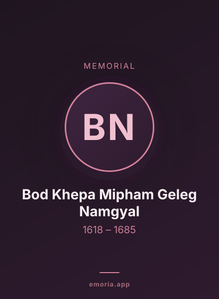 Memorial portrait of Bod Khepa Mipham Geleg Namgyal