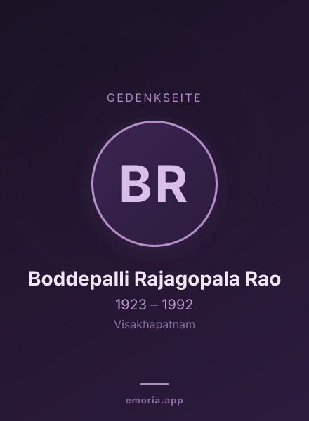 Gedenkportrait von Boddepalli Rajagopala Rao