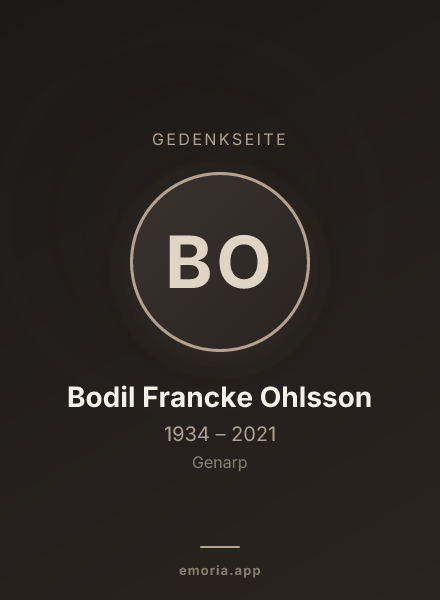 Gedenkportrait von Bodil Francke Ohlsson