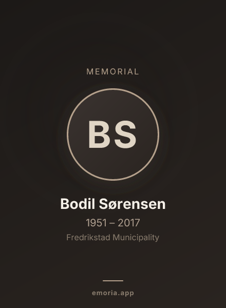 Memorial portrait of Bodil Sørensen