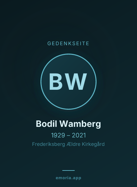 Gedenkportrait von Bodil Wamberg