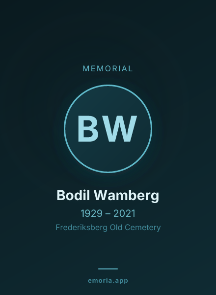 Memorial portrait of Bodil Wamberg