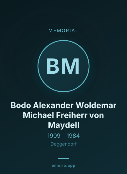 Memorial portrait of Bodo Alexander Woldemar Michael Freiherr von Maydell