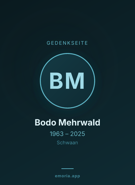 Gedenkportrait von Bodo Mehrwald