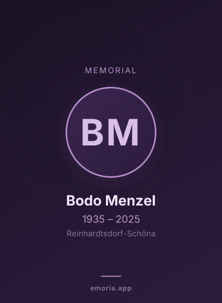 Memorial portrait of Bodo Menzel